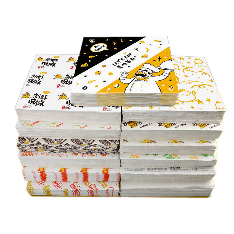 Factory Custom Printing Wrapping Grease Proof Paper Food Grade For Sandwich Packaging Sandwich Paper Bag